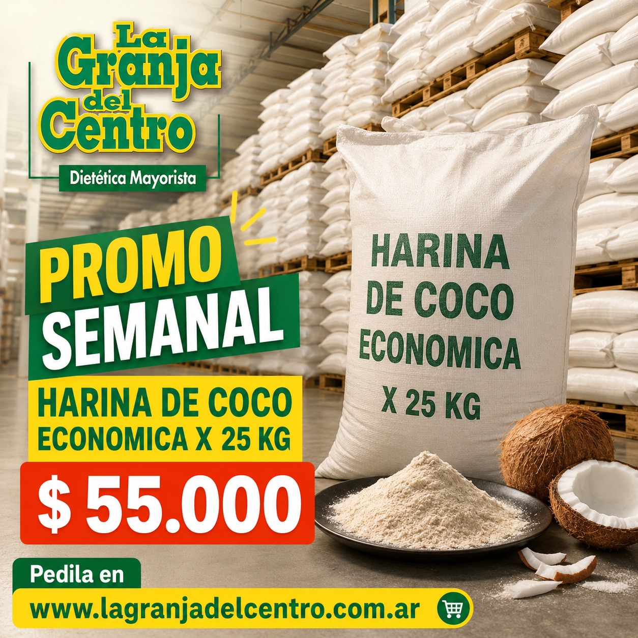 Ofertas y Promociones HARINA DE COCO ECONOMICA X 25 KG